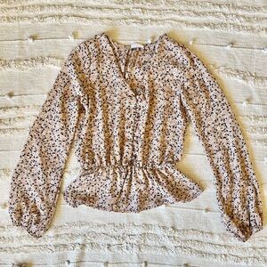 Sienna Sky pink floral print blouse x-small